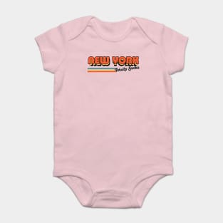 New York Totally Sucks / Humorous Retro Typography Design Baby Bodysuit